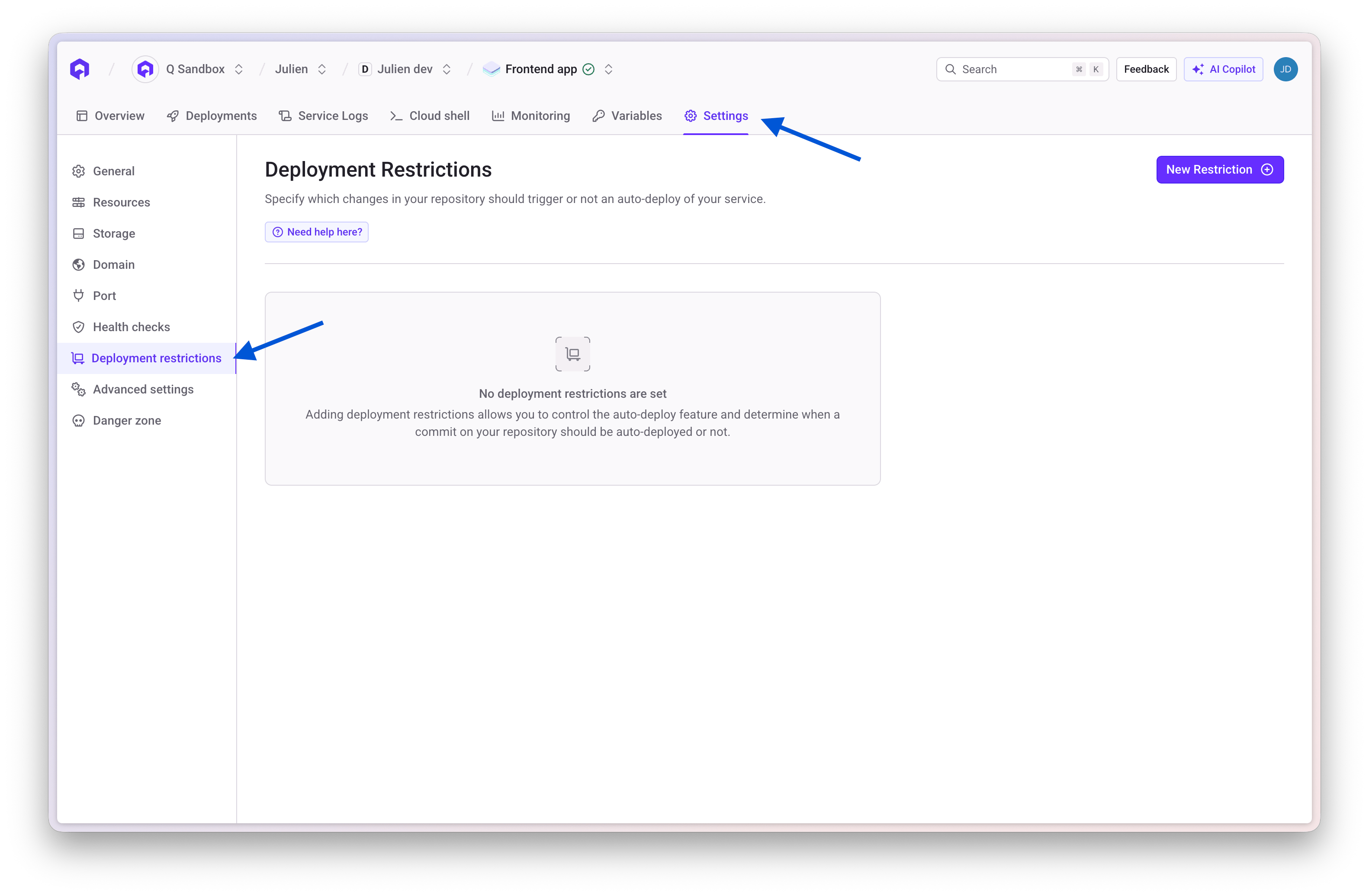Deployment Restrictions