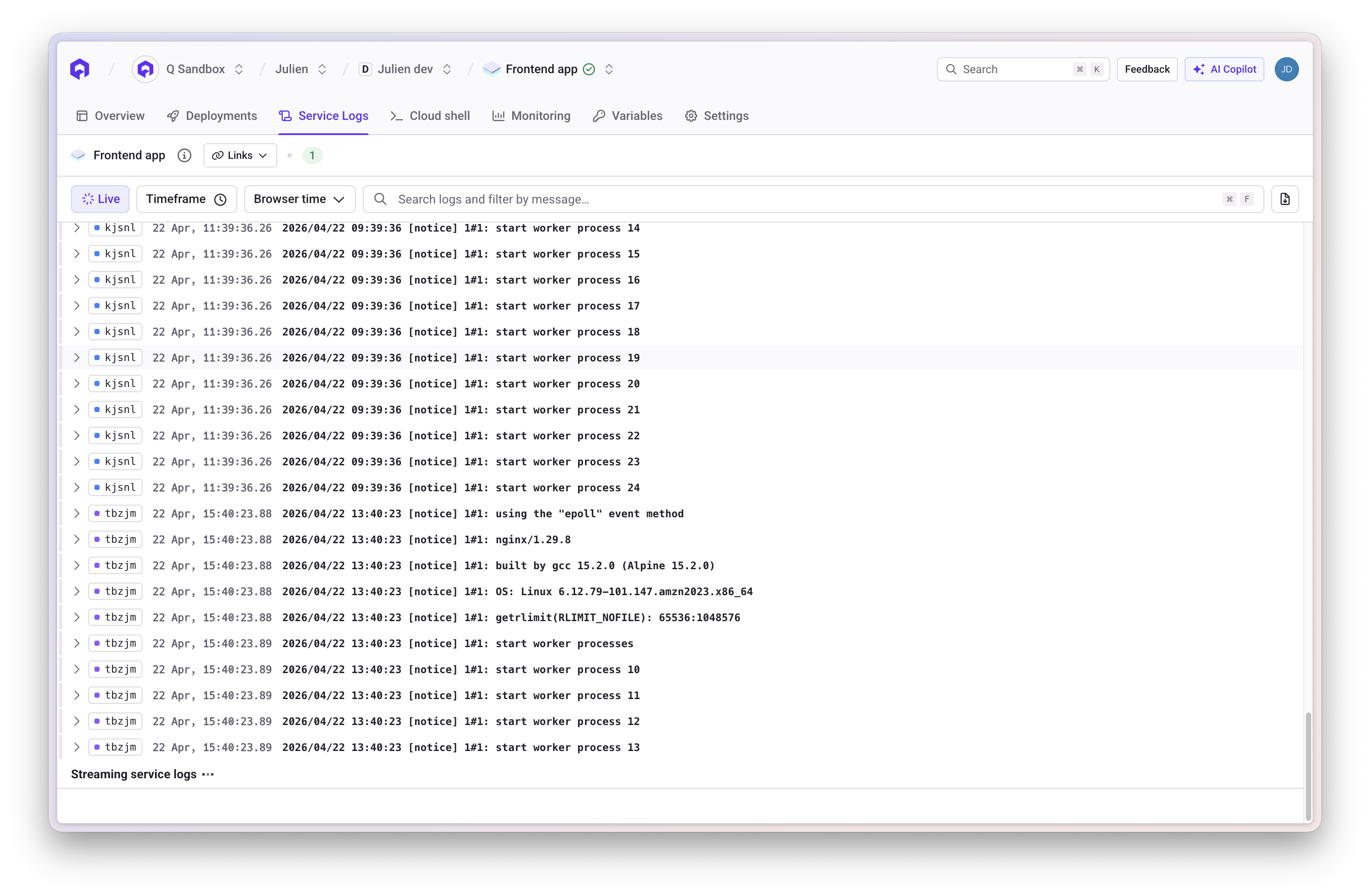 Service Logs
