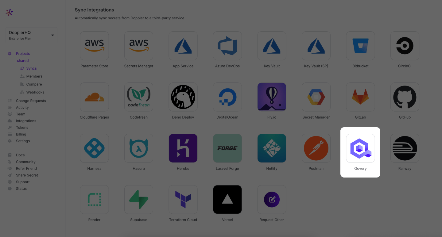 Select Qovery Integration