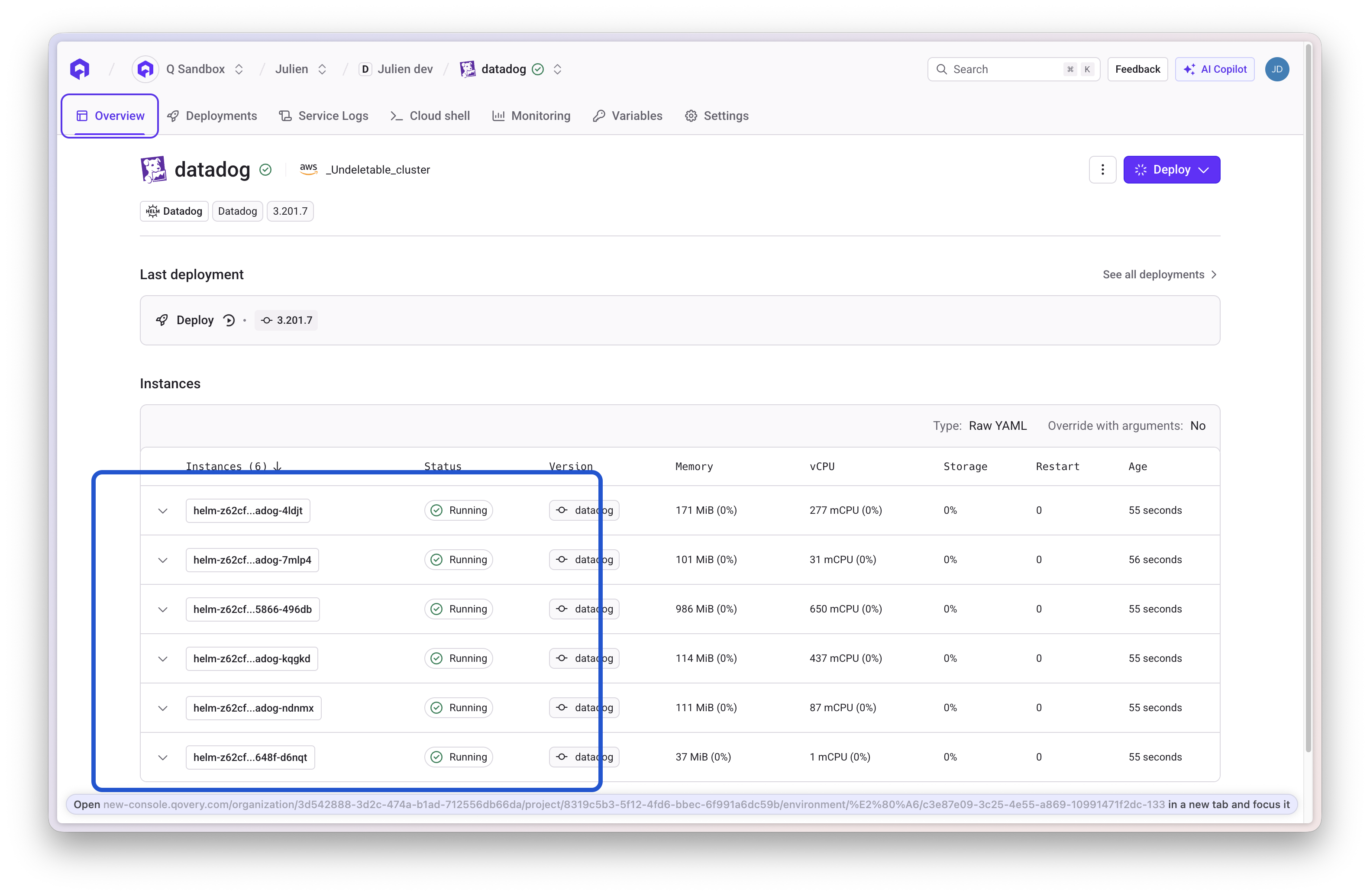 Datadog Pods Running