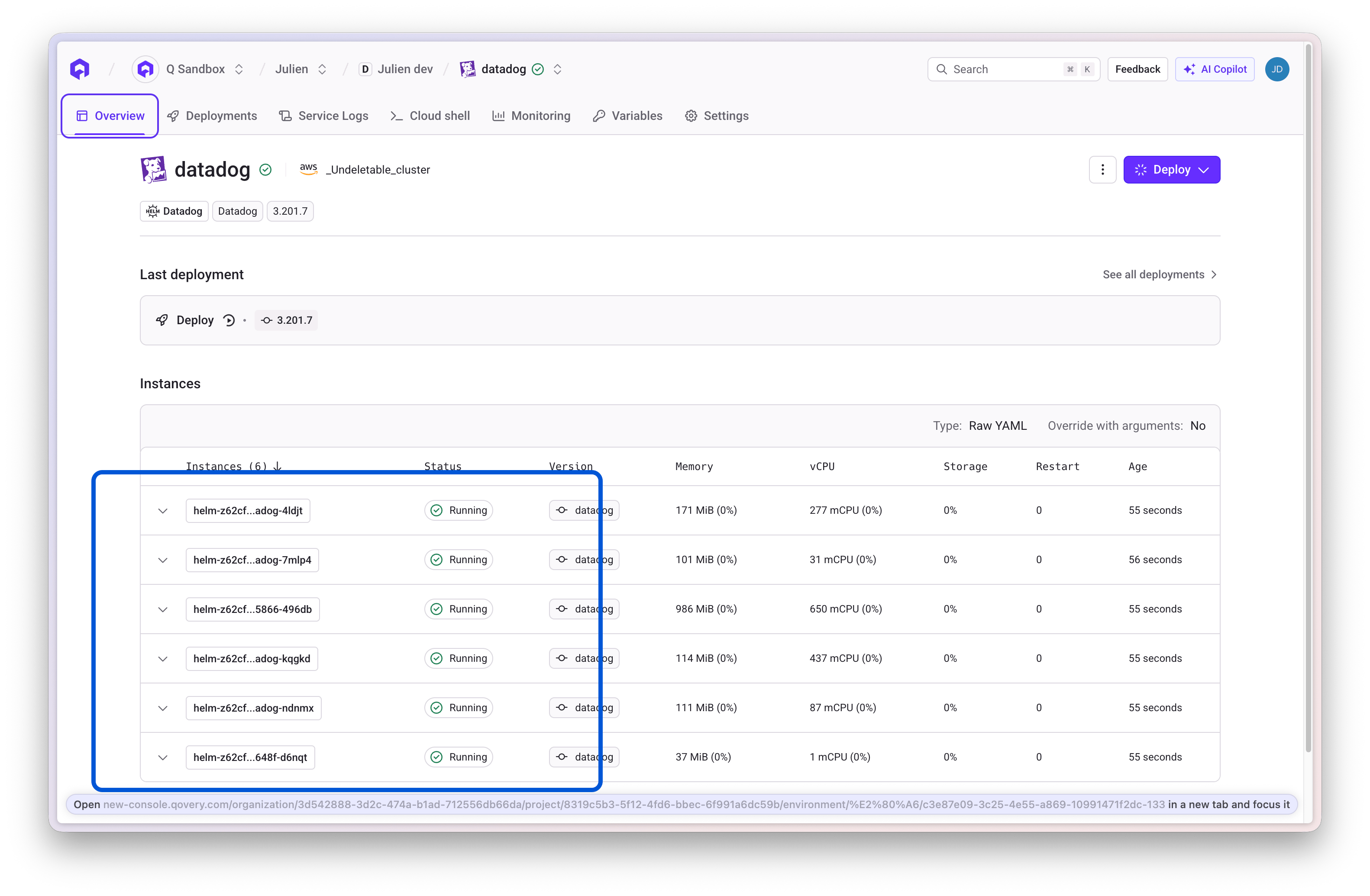 Datadog Pods Running