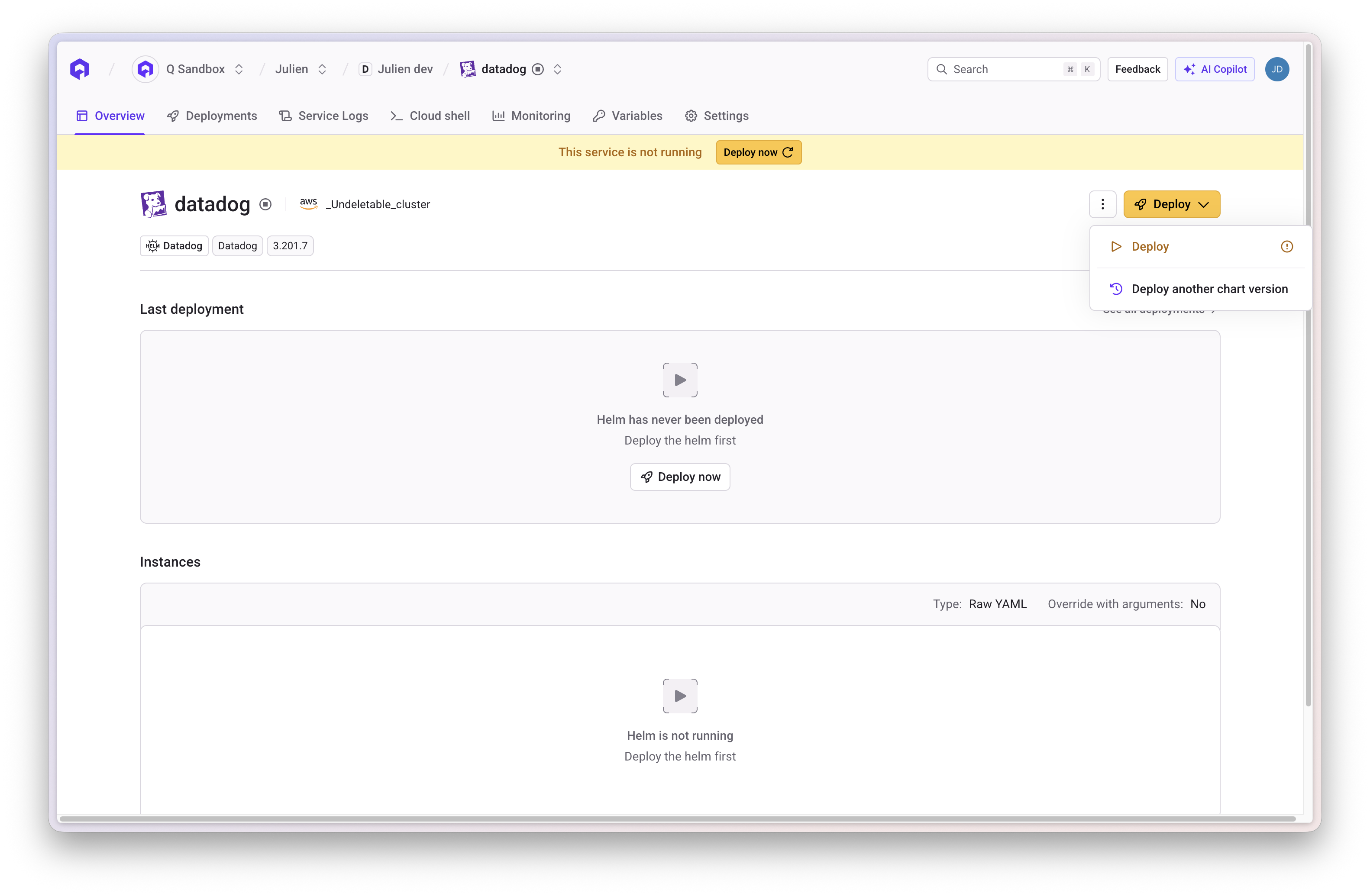Deploy Datadog