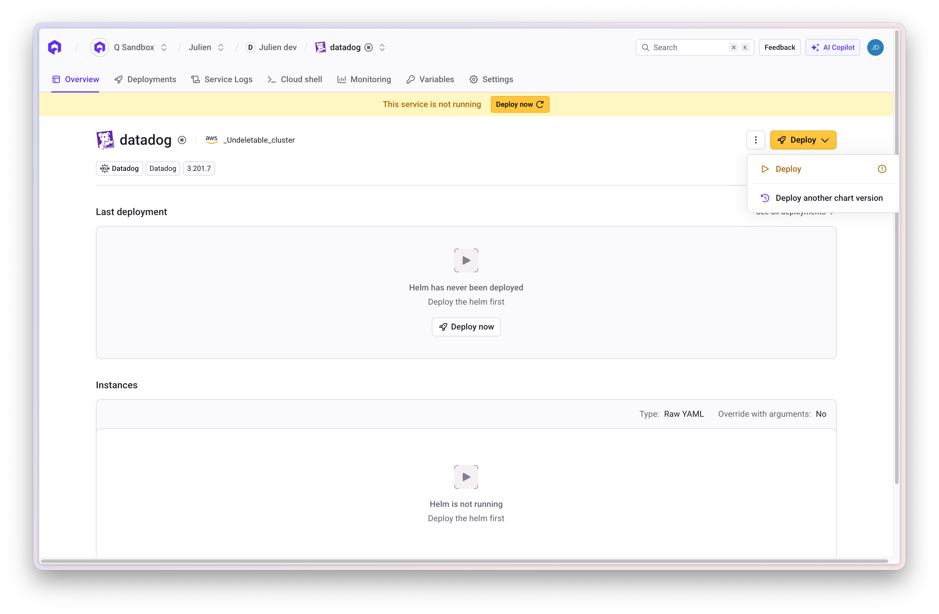 Deploy Datadog