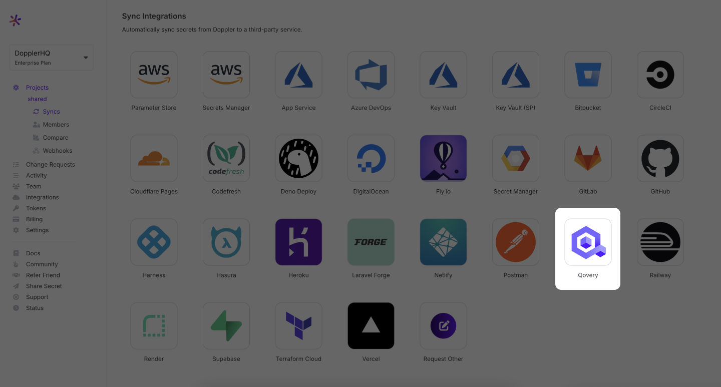 Select Qovery Integration