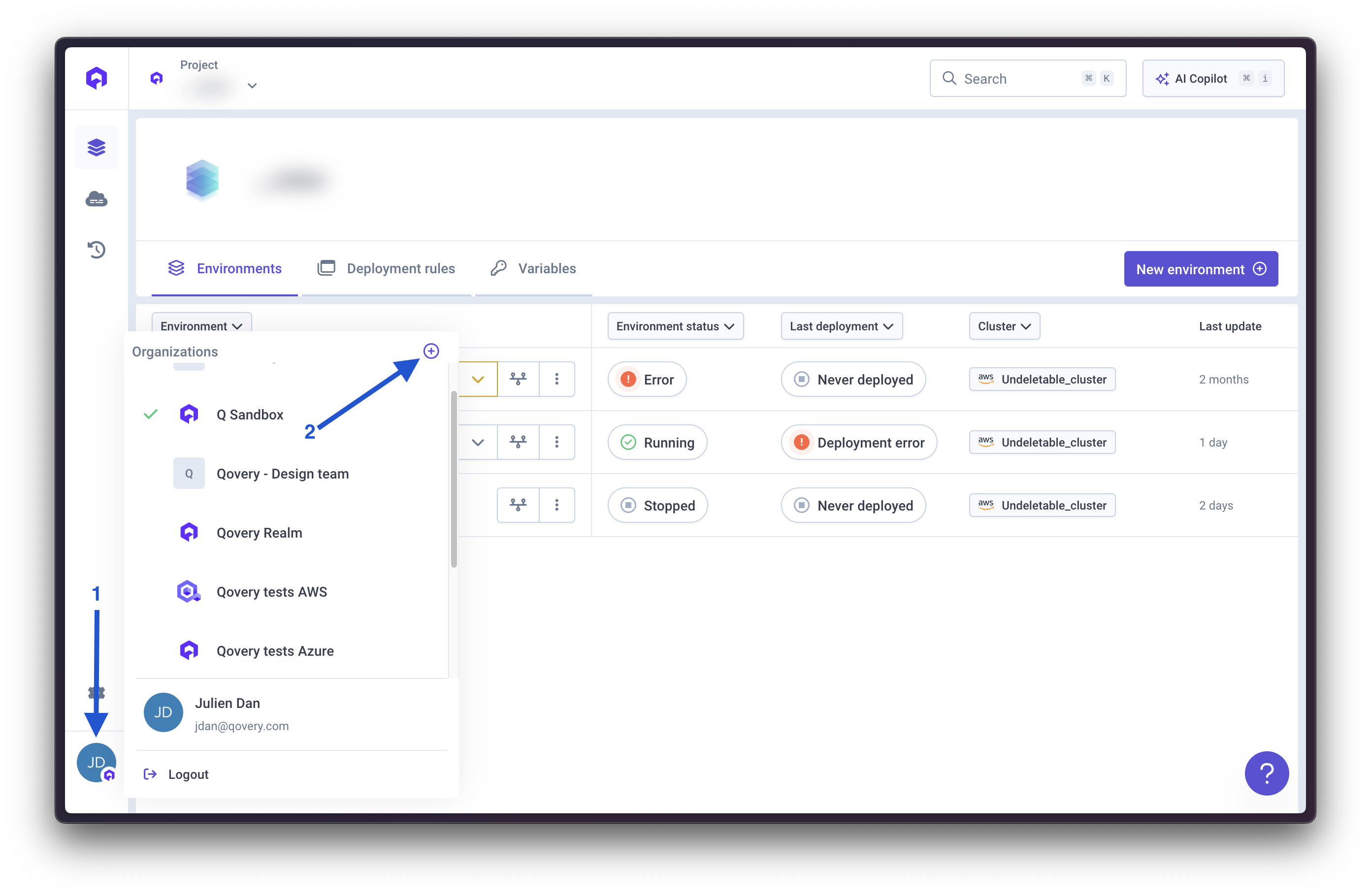 Create organization after signing up