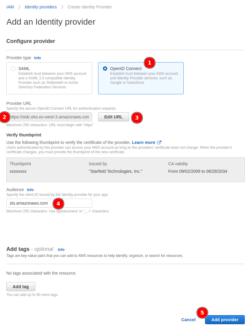 Create OIDC identity provider