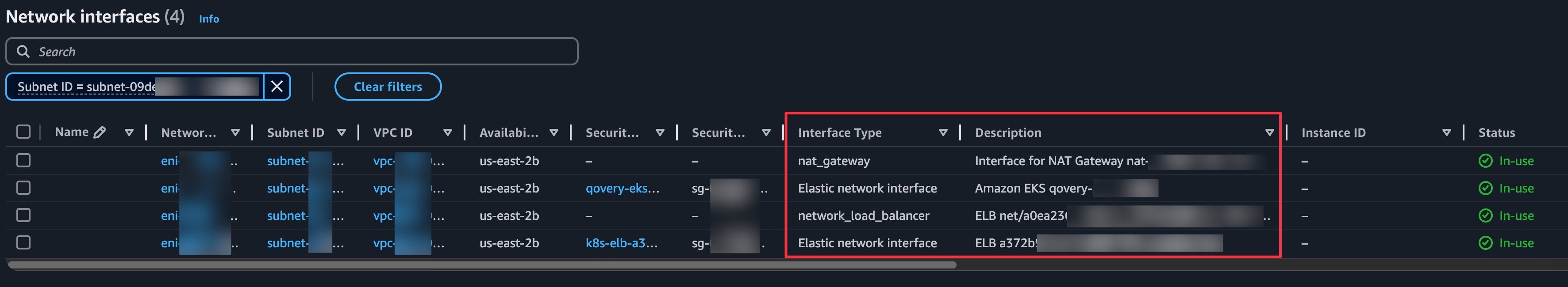 AWS network interfaces blocking deletion
