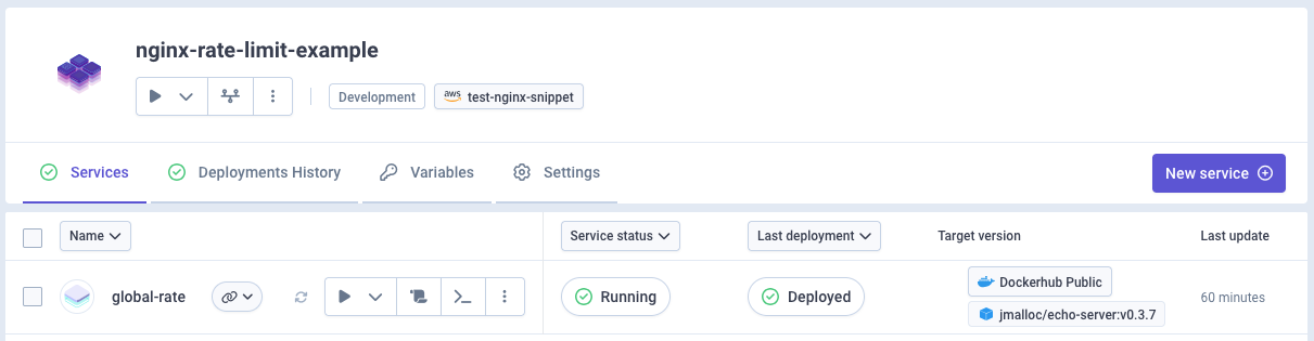 Service initial setup