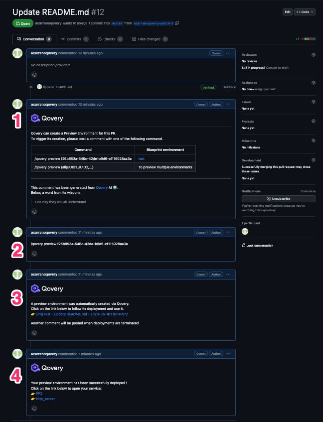 Preview Environment Flow