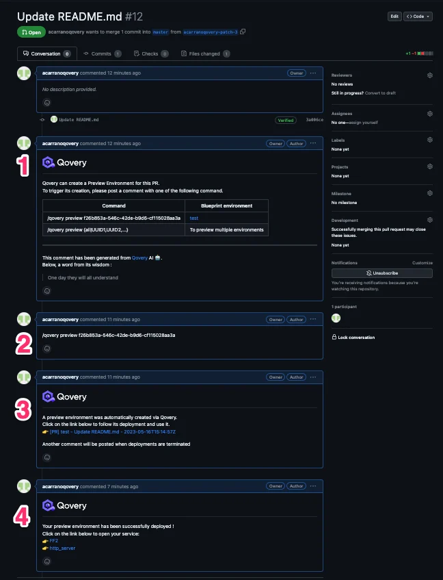 Preview Environment Flow