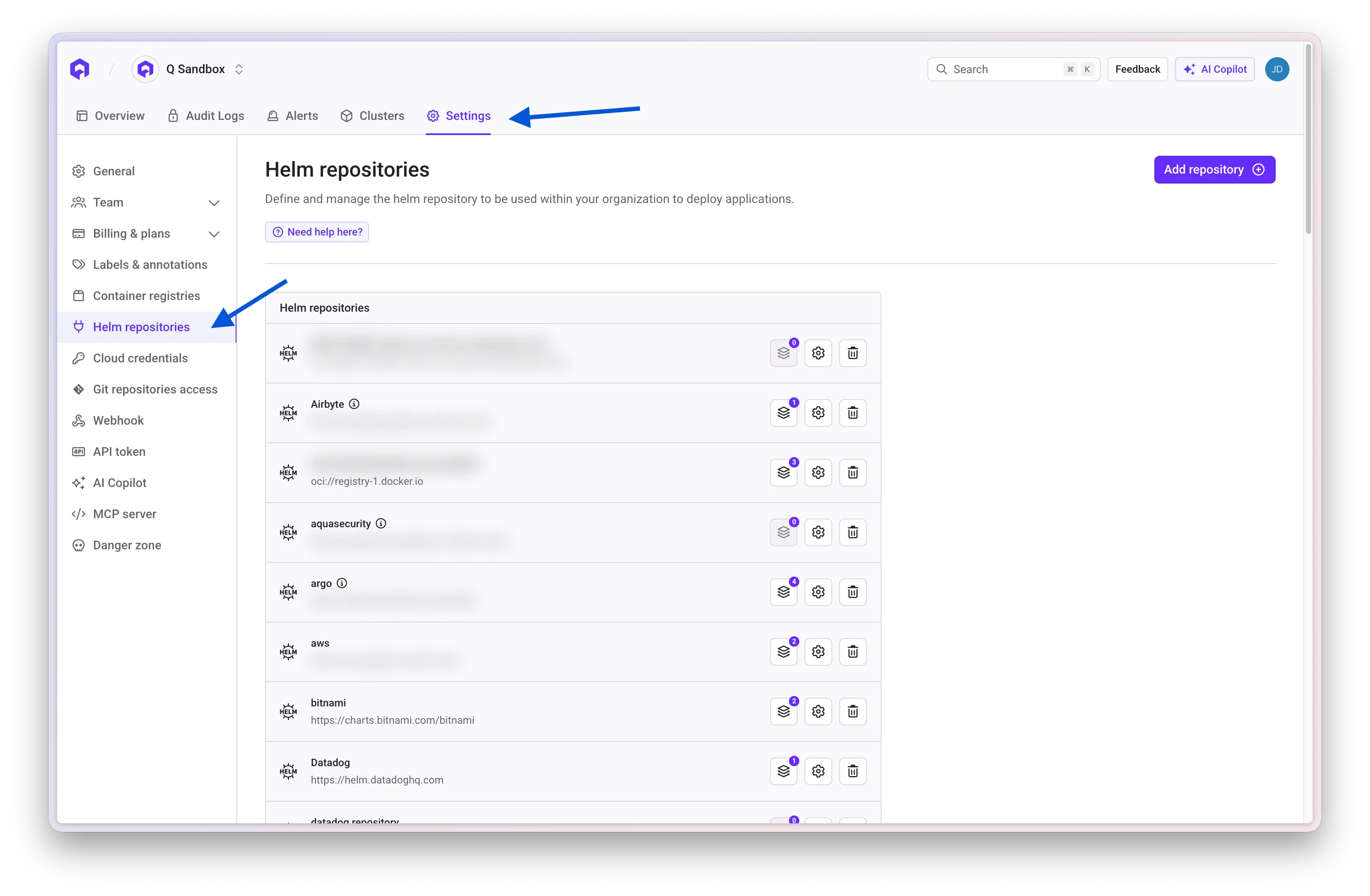 Helm Repository Management