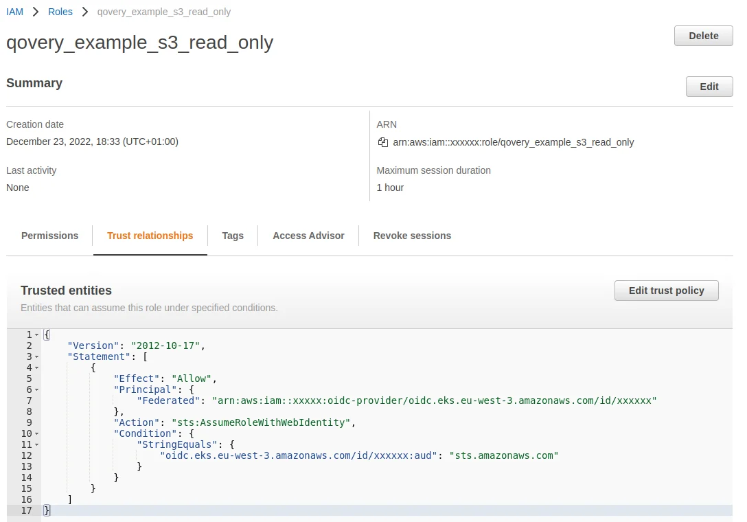 Configure trusted entities