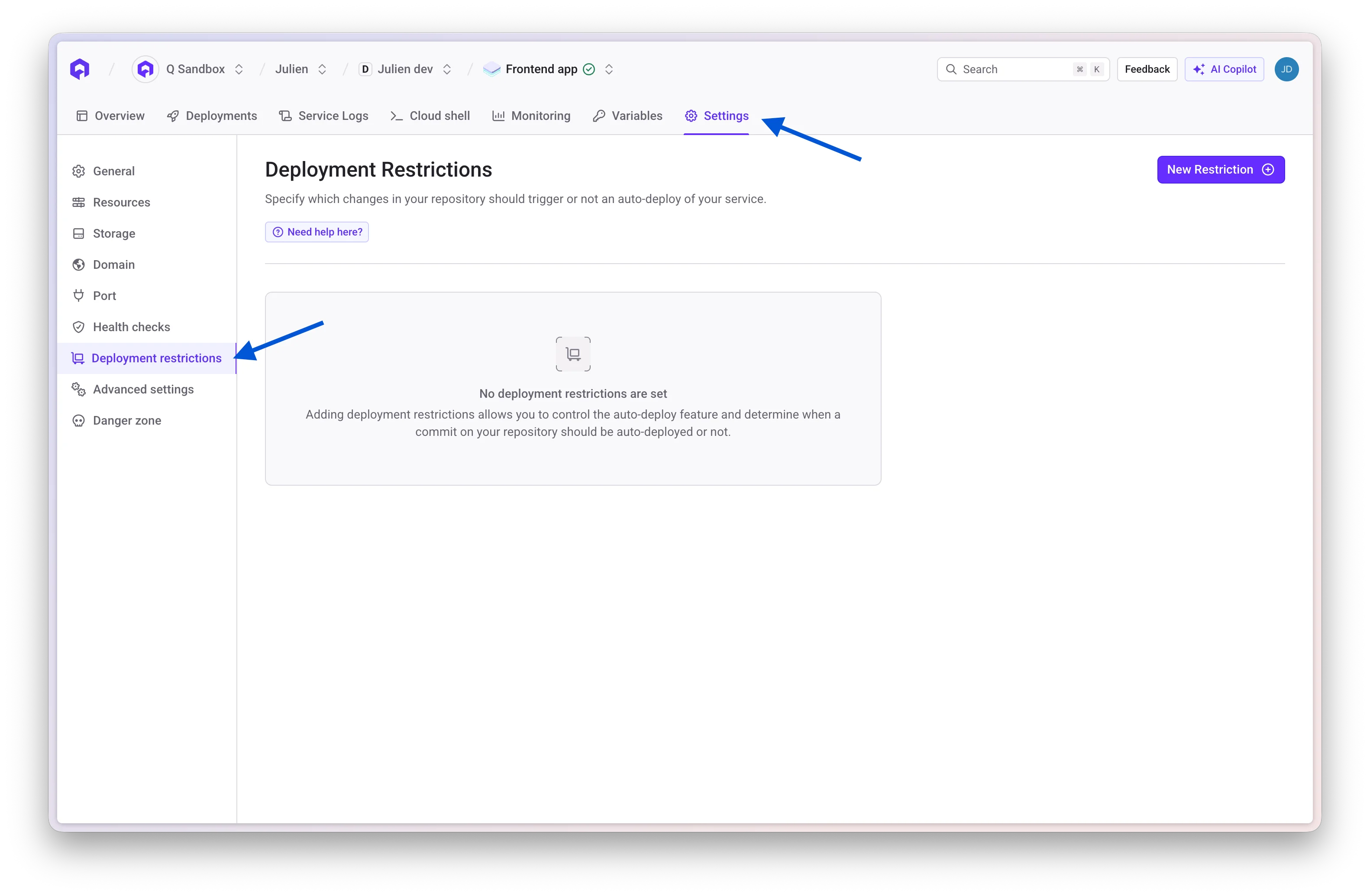 Deployment Restrictions