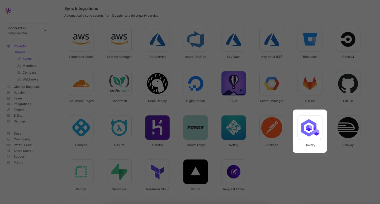 Select Qovery Integration