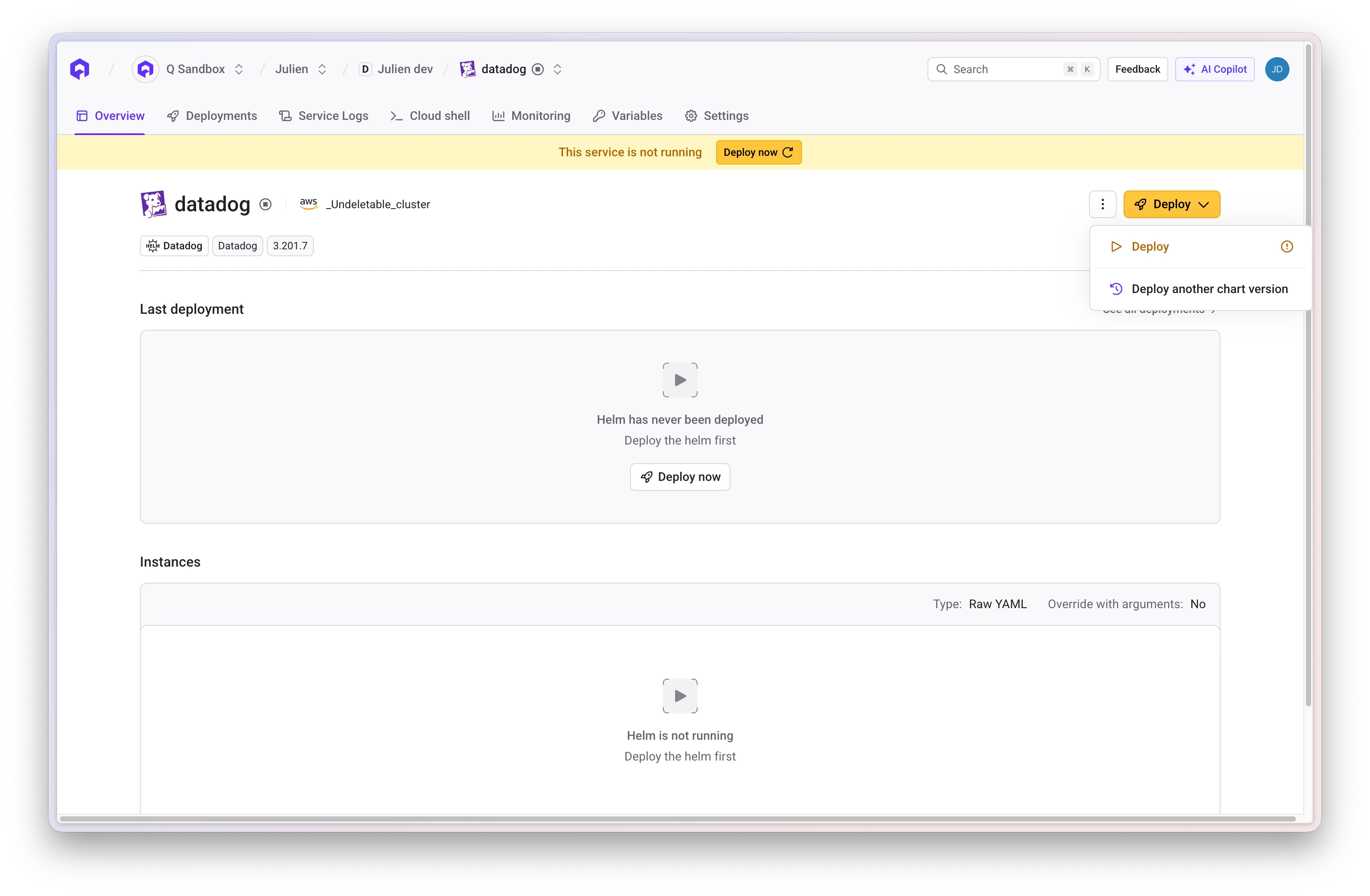 Deploy Datadog