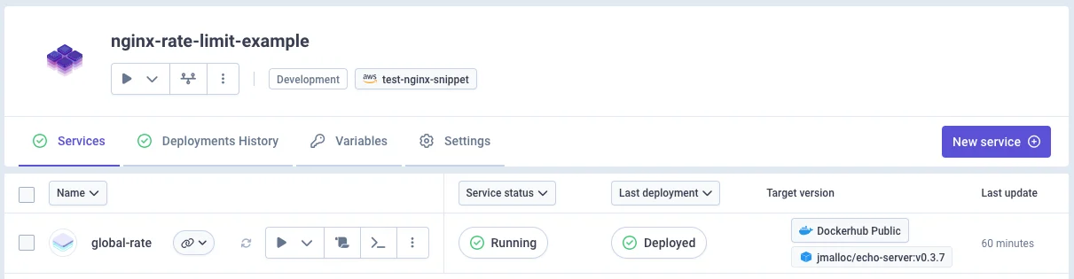 Service initial setup