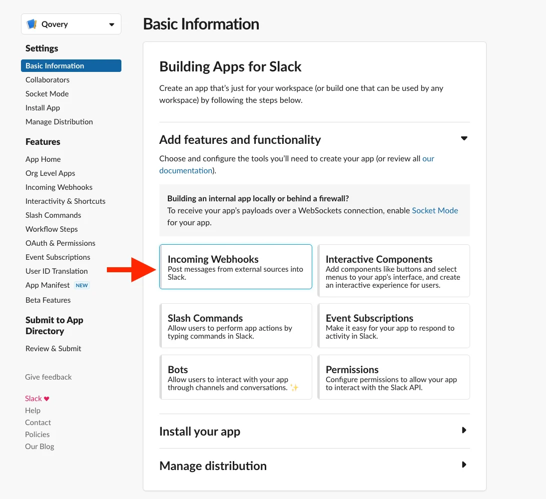 Activate Incoming Webhooks