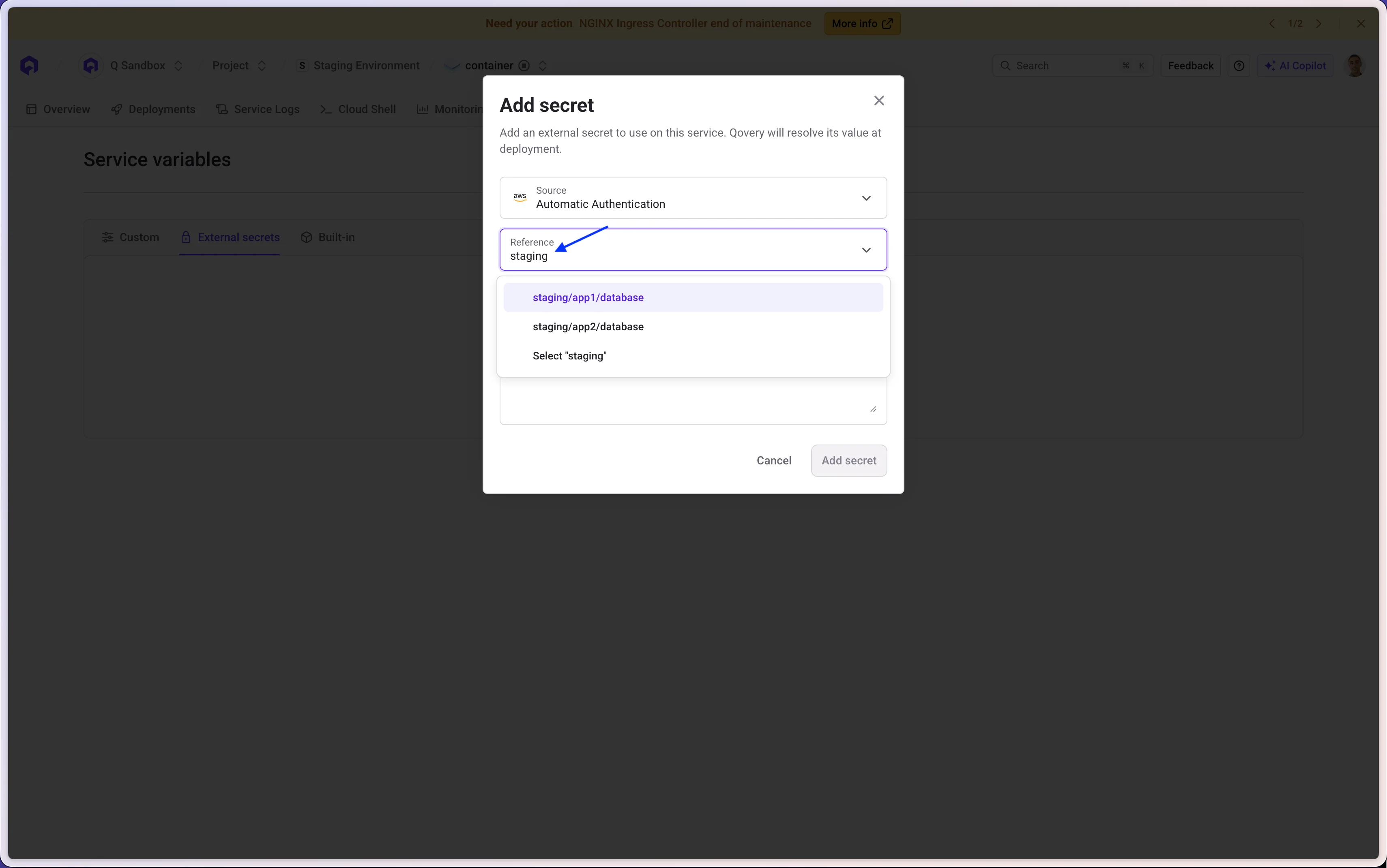External Secrets list secrets available by prefix
