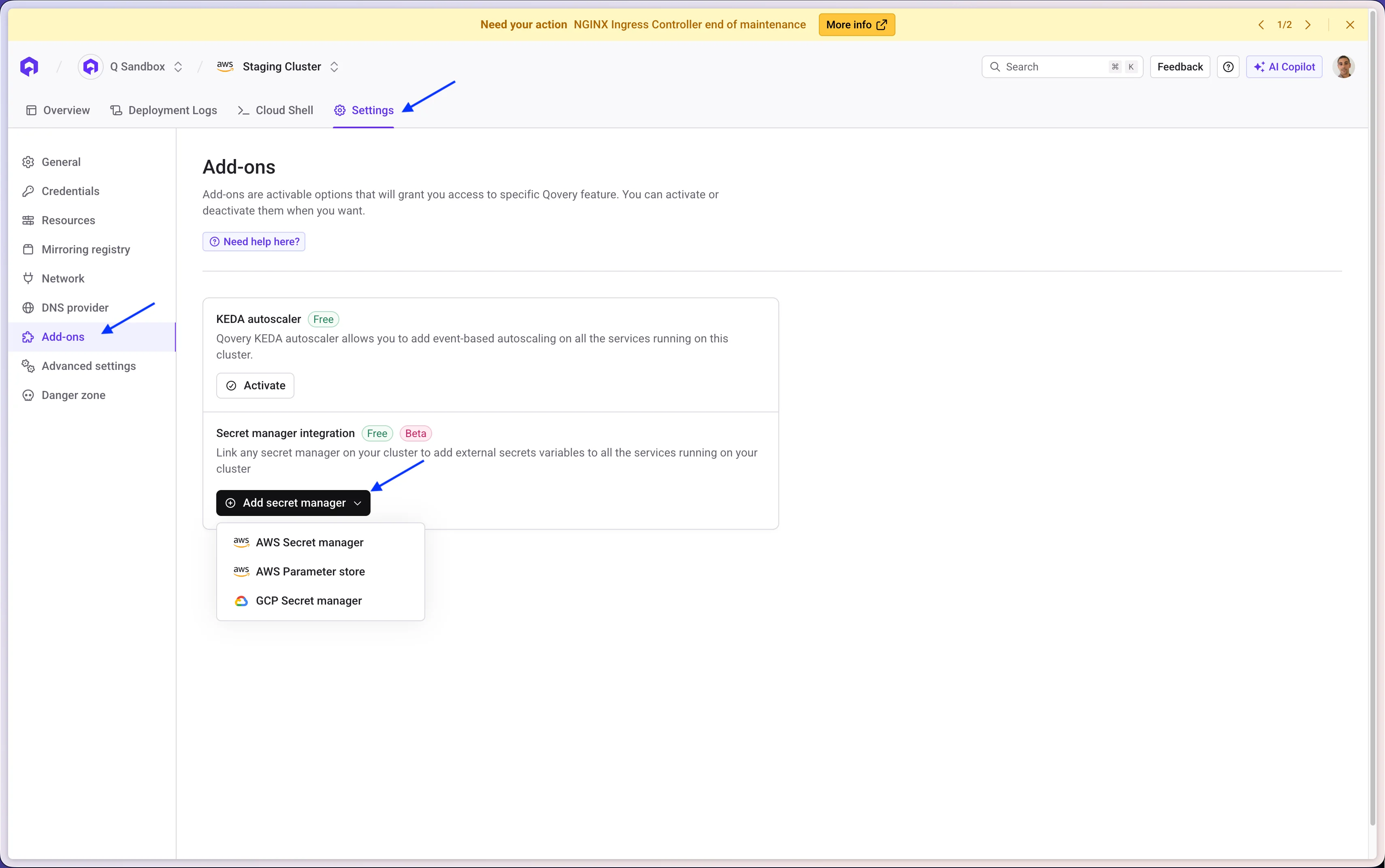 Overview add Secret Manager Access