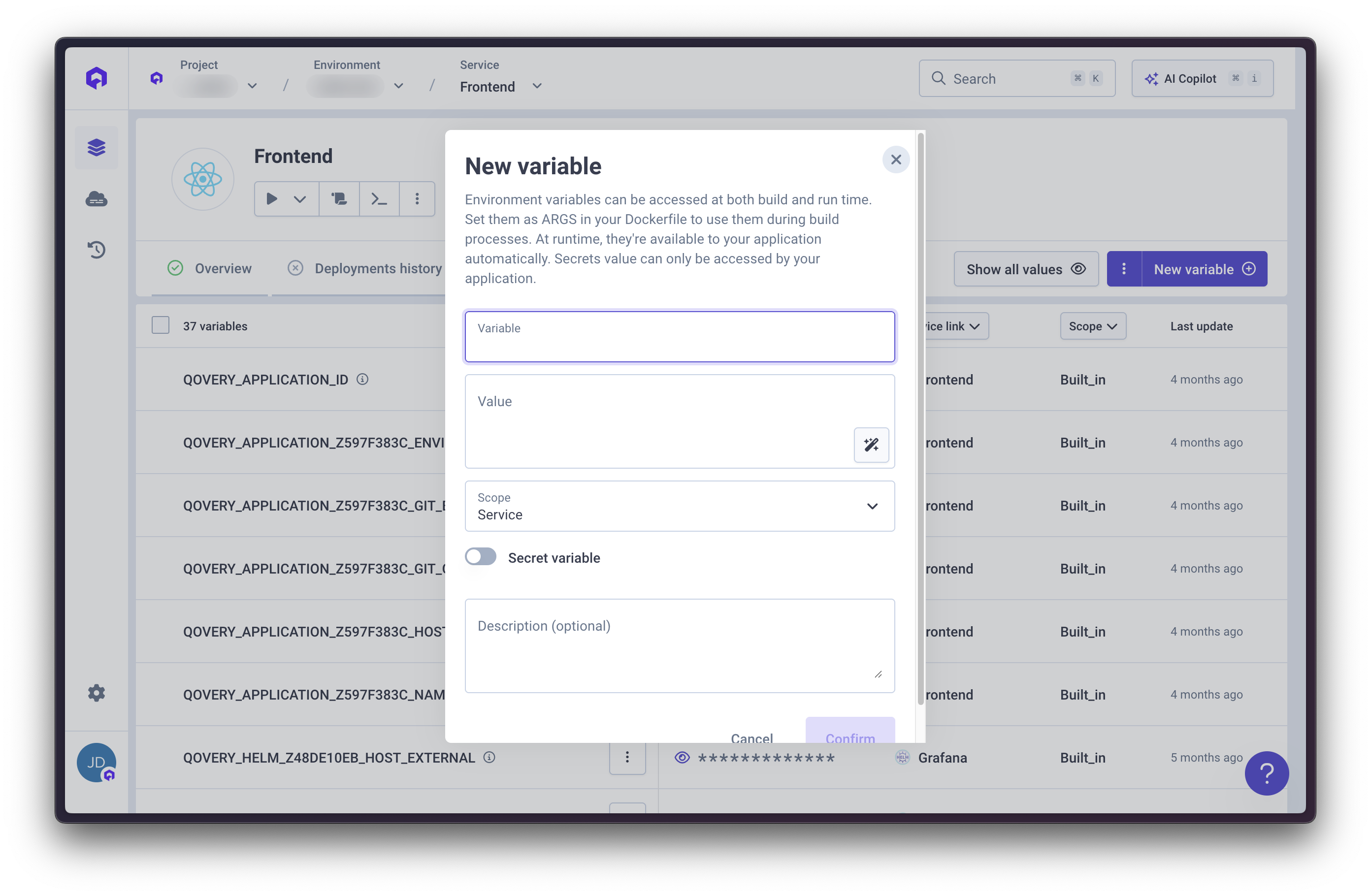 Variable Configuration
