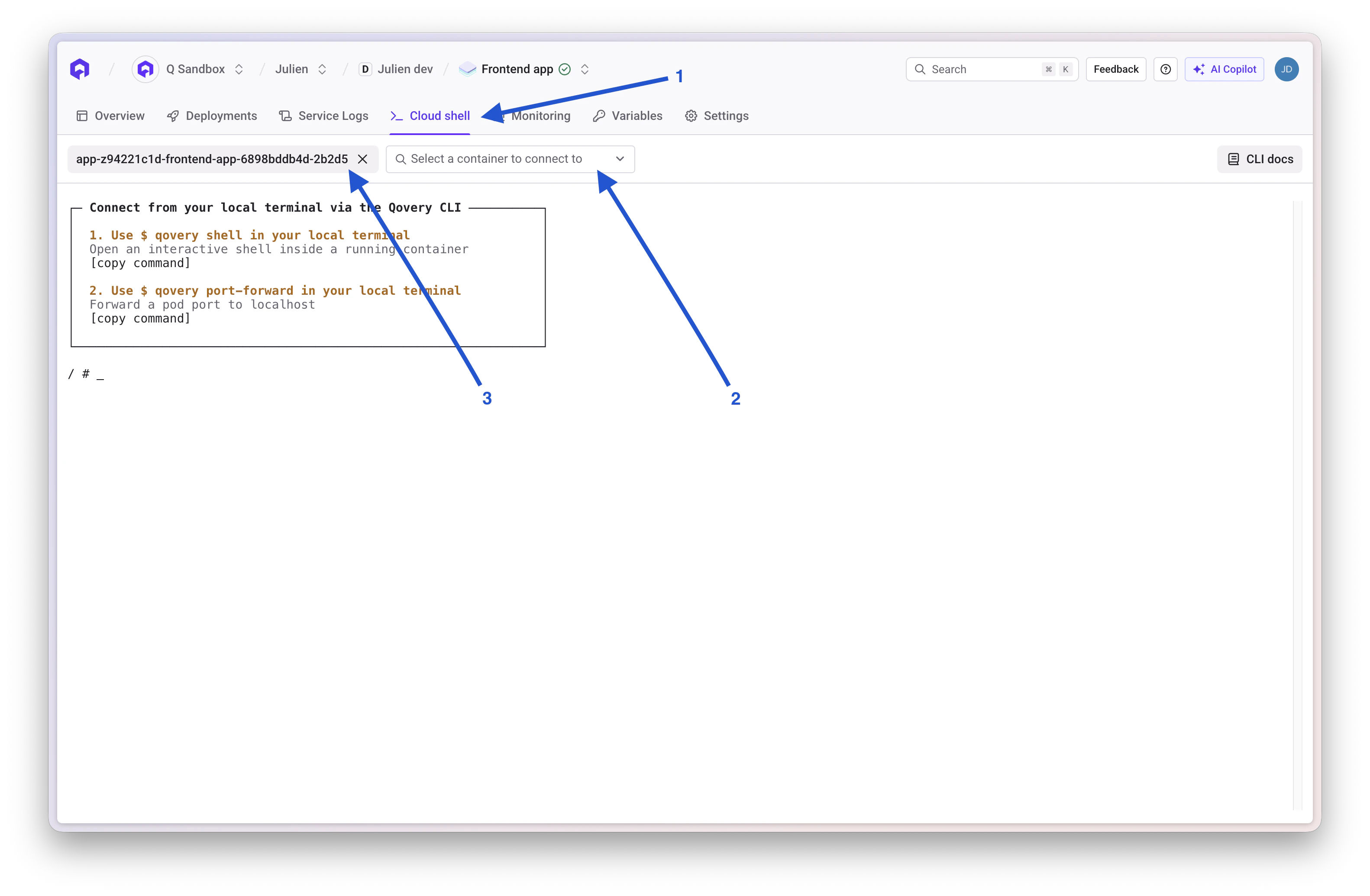Qovery Cloud Shell