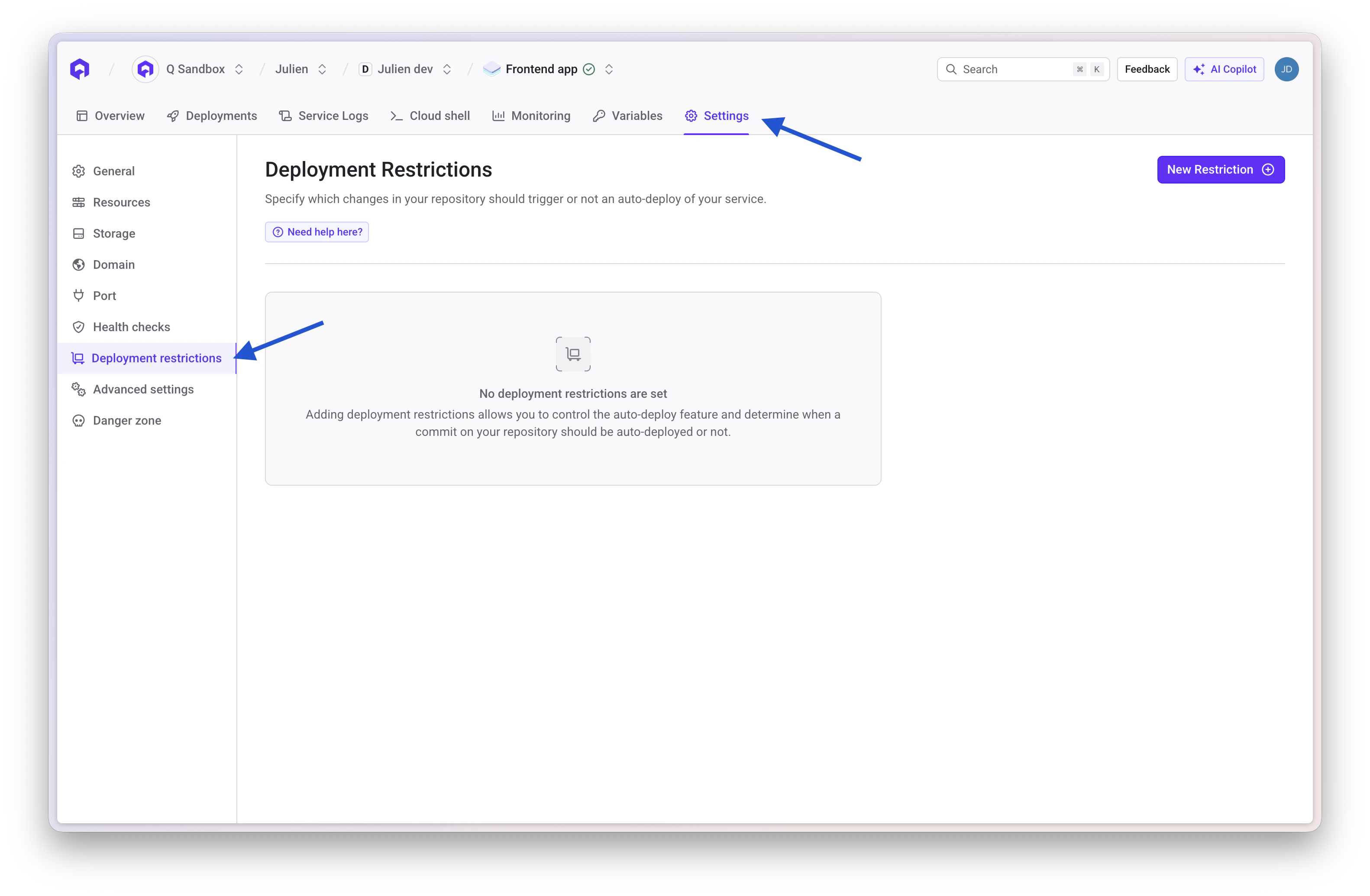 Deployment Restrictions