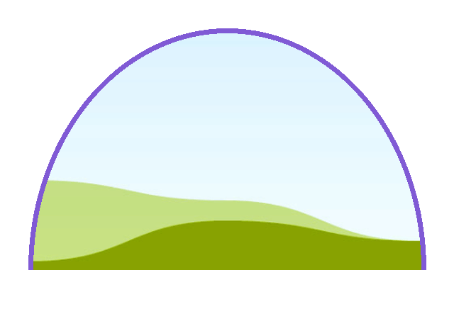 A photo cropped into an arc-shaped frame made with Frames Lab