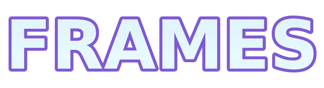 The word FRAMES filled with a photo, made with Text to Frames