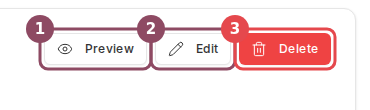 The Preview, Edit and Delete buttons on the profile card