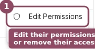 Staff row menu showing Edit Permissions and Remove