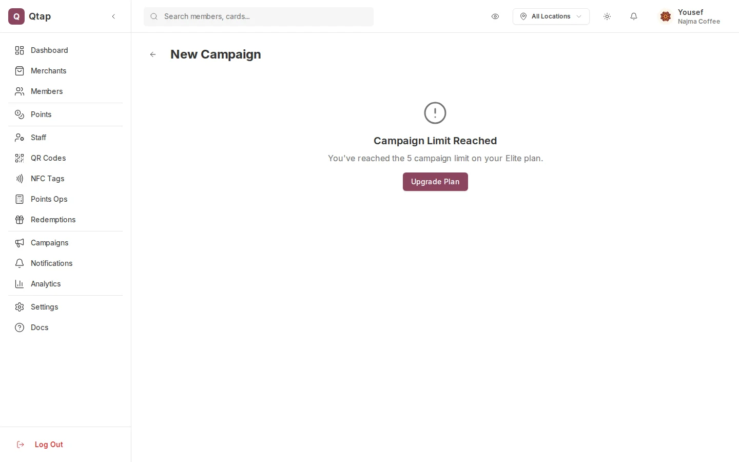 New Campaign wizard showing the campaign type selection step