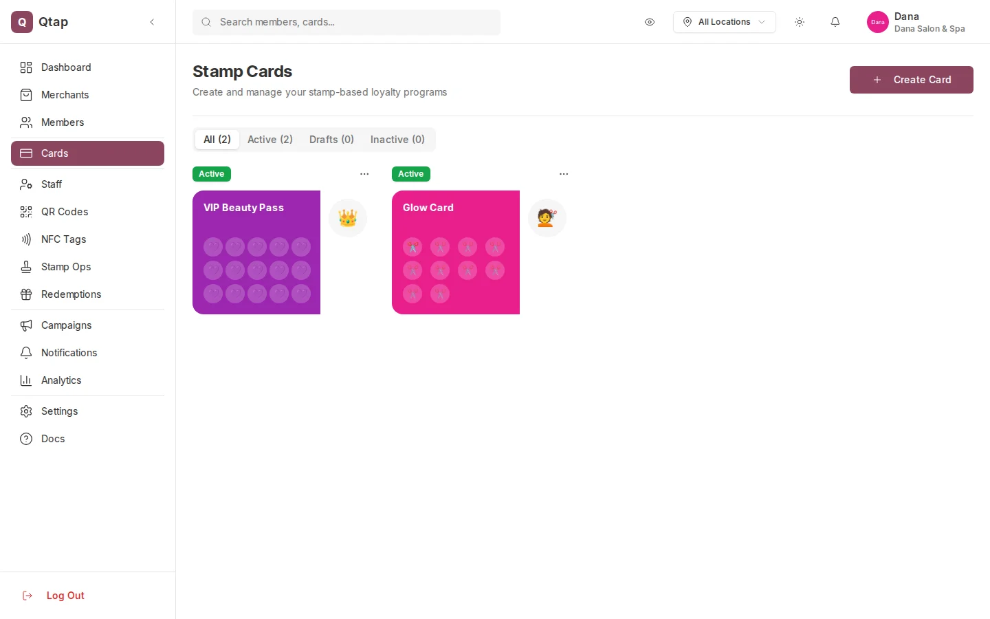Stamp cards overview