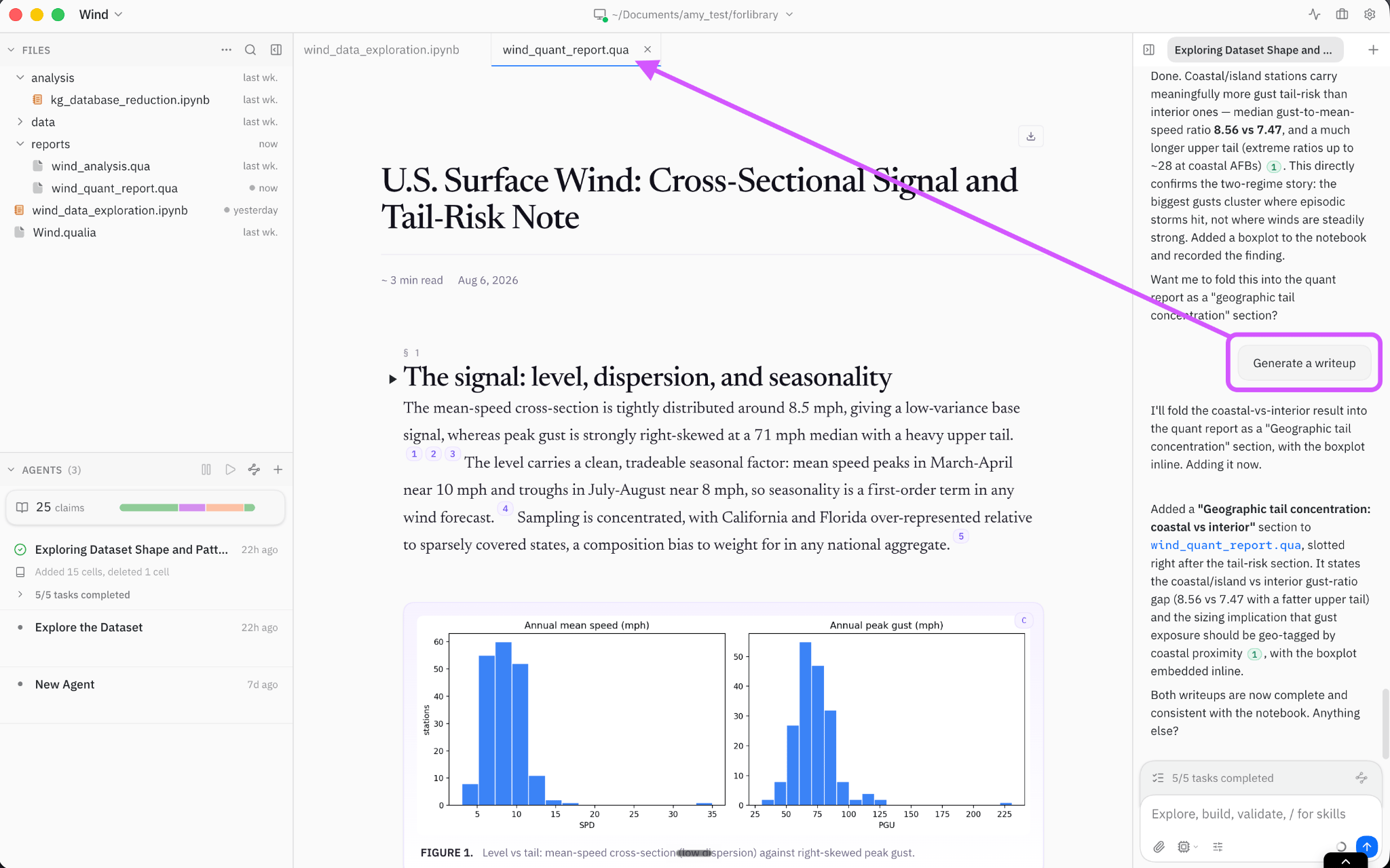 Generated writeup with figures and numbered citations