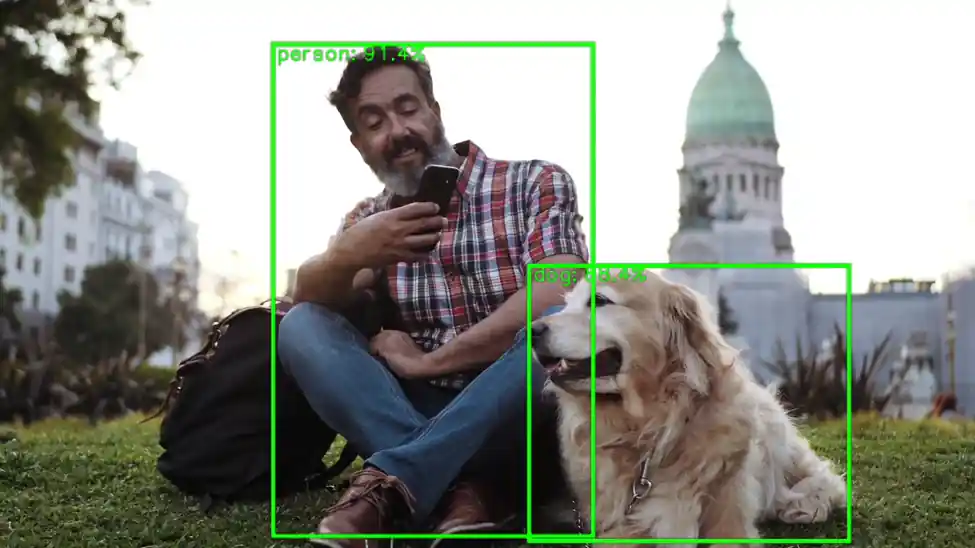 Sample output of the Object Detection application