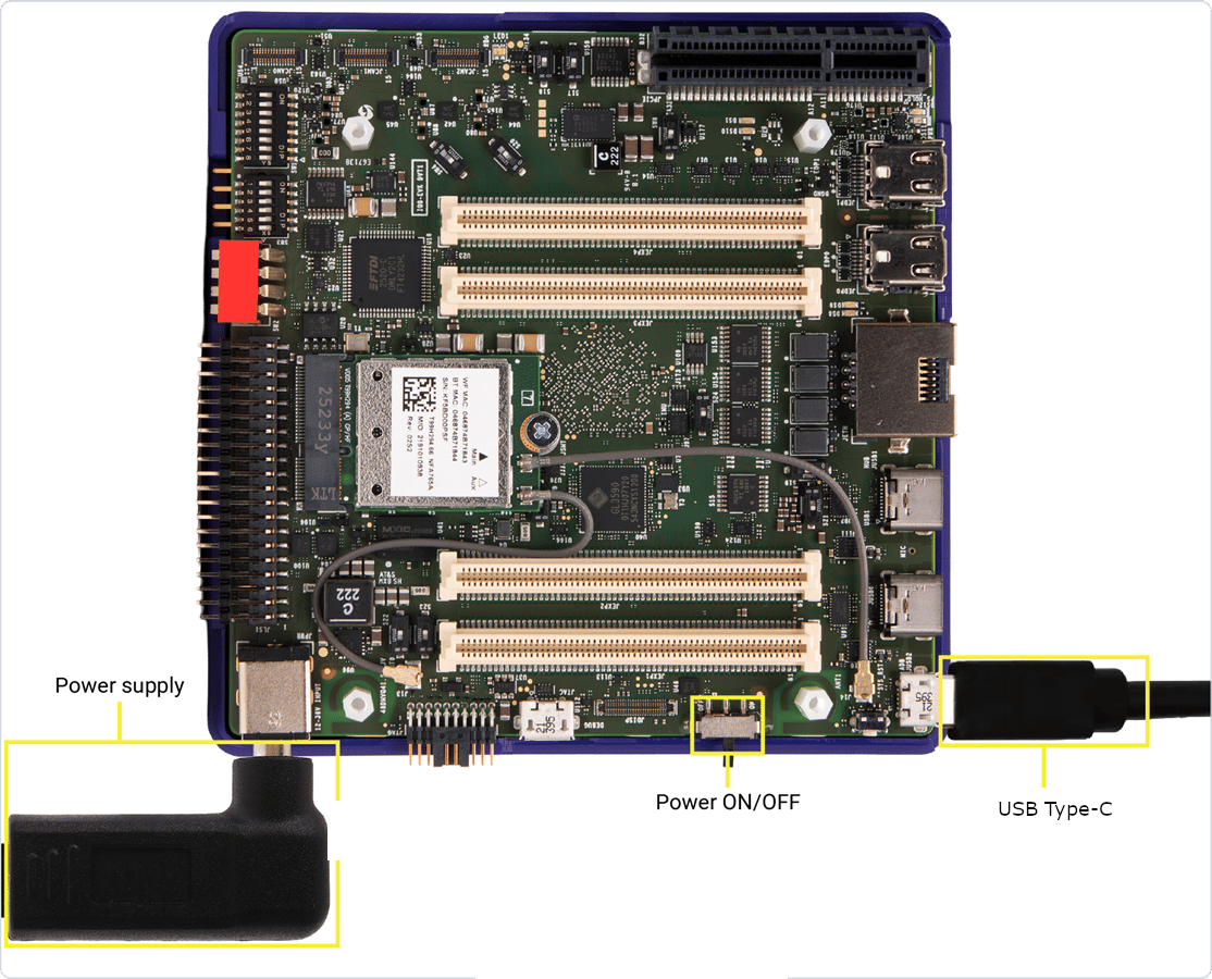 Flash setup — USB and power connections