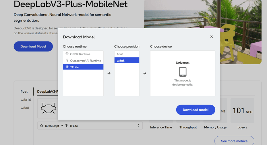AI Hub model download page