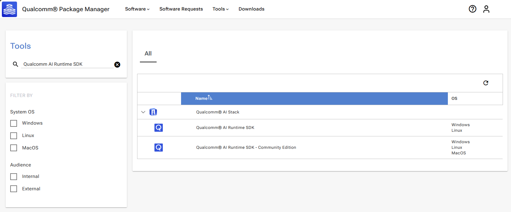 Qualcomm Package Manager - SDK location