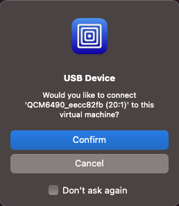 Confirm dialog for Qualcomm Linux development kit access