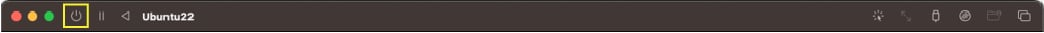 Power icon to shut down VM