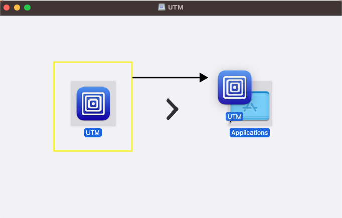 Drag UTM icon onto Applications