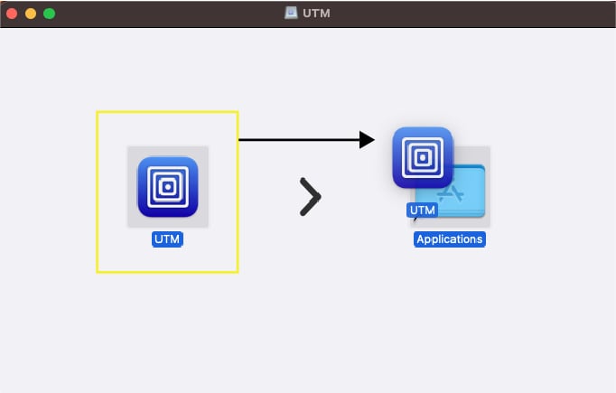 Drag UTM icon onto Applications