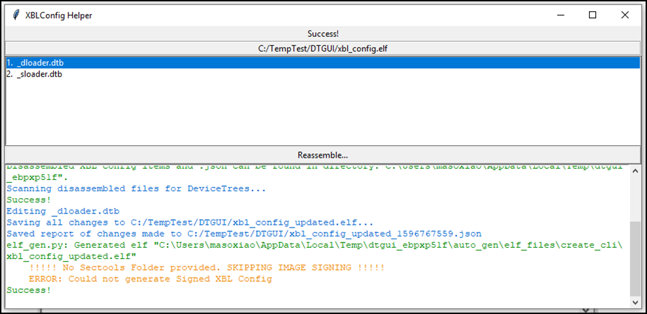Reassemble and Sign in QDTE