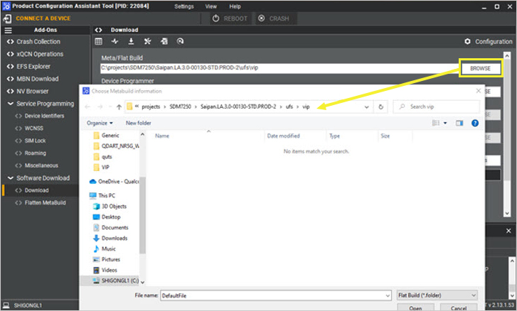 VIP flashing - select signed image files