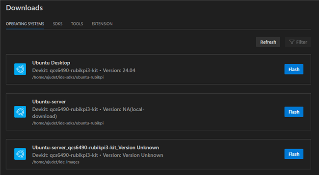 Dashboard — Operating Systems tab