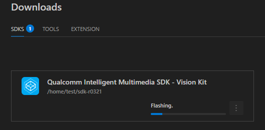 Dashboard — flashing in progress