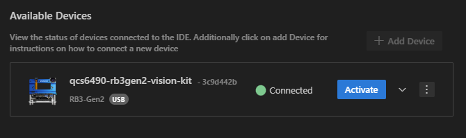 Available devices list