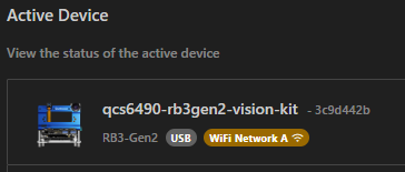Device connected via WiFi
