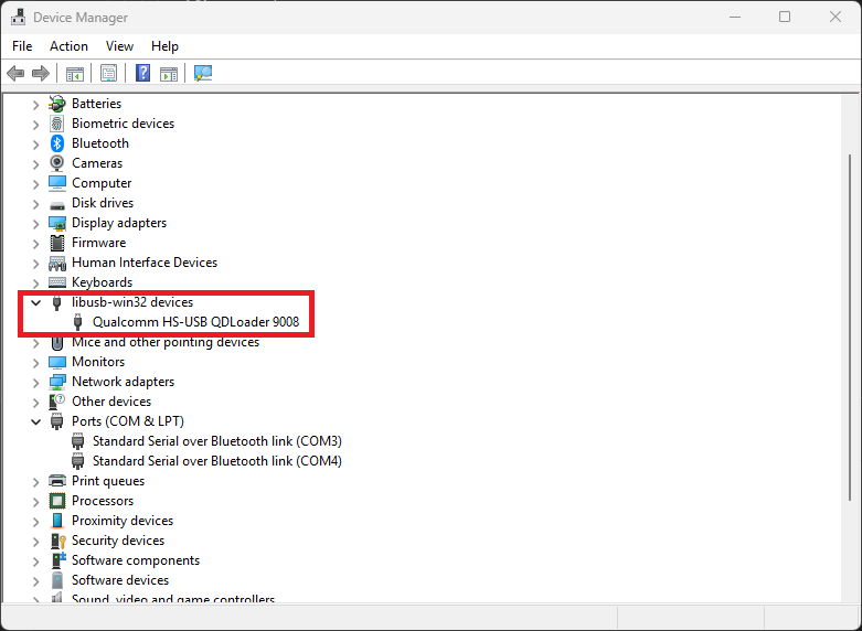 Device under libusb-win32 devices