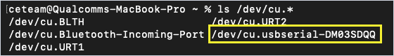 macOS serial port list