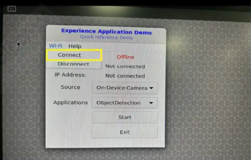 Wi-Fi selection in the Qdemo application